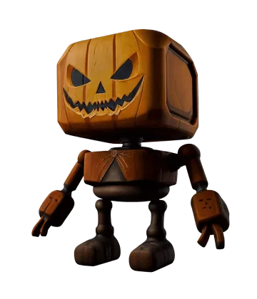 Pumpkin robot 3D model result from BlendSwap