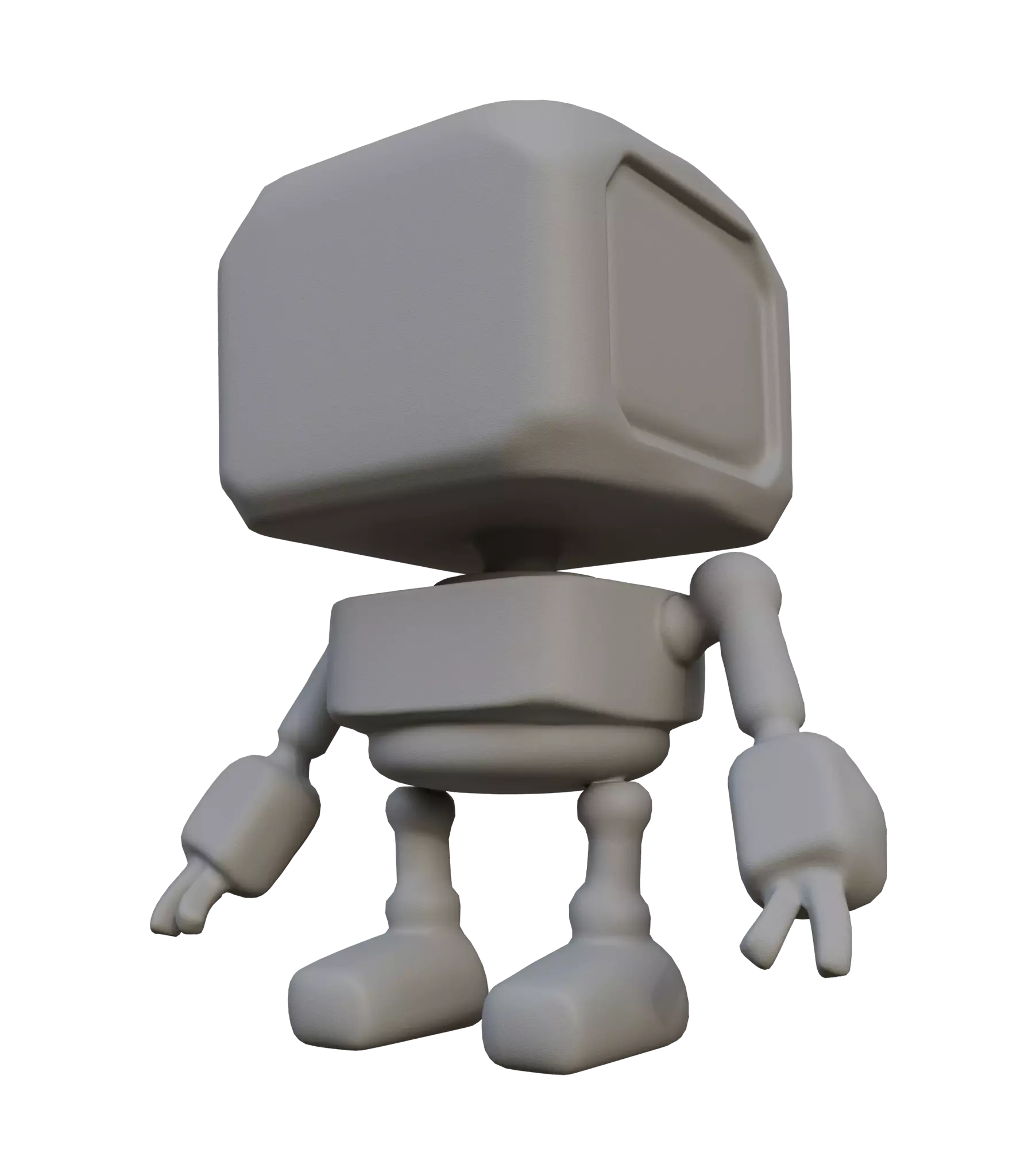 Untextured 3D robot model before texture generation