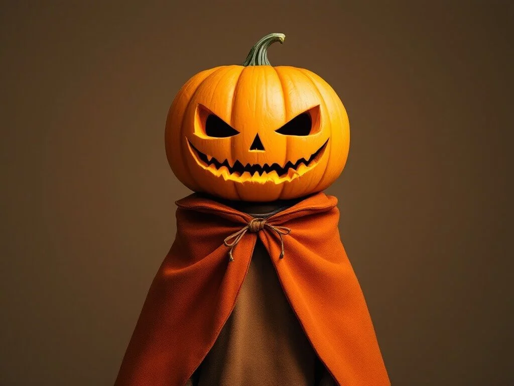 Pumpkin reference image guiding the texture