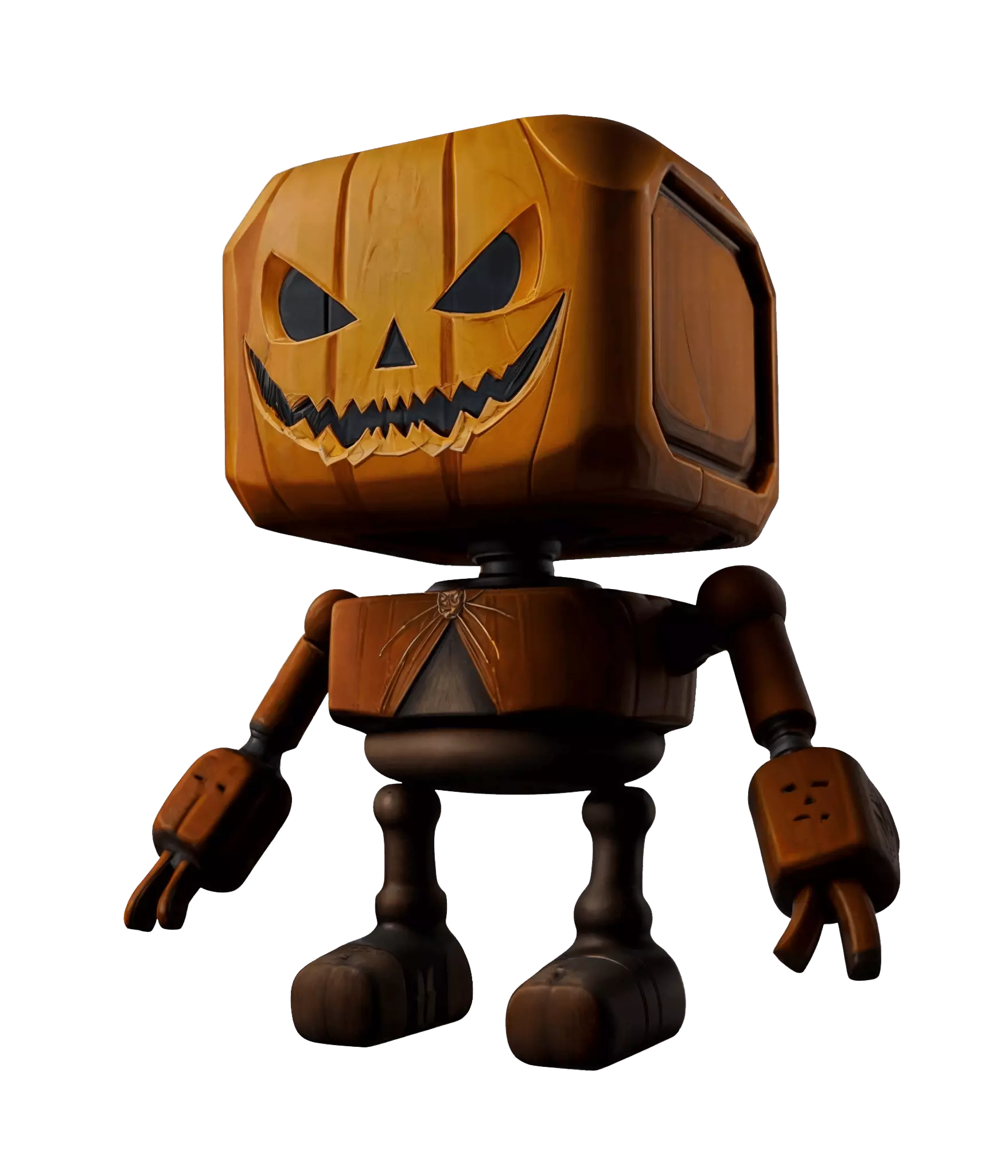 Robot model textured from a pumpkin reference image
